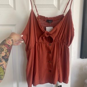 Rust color babydoll top